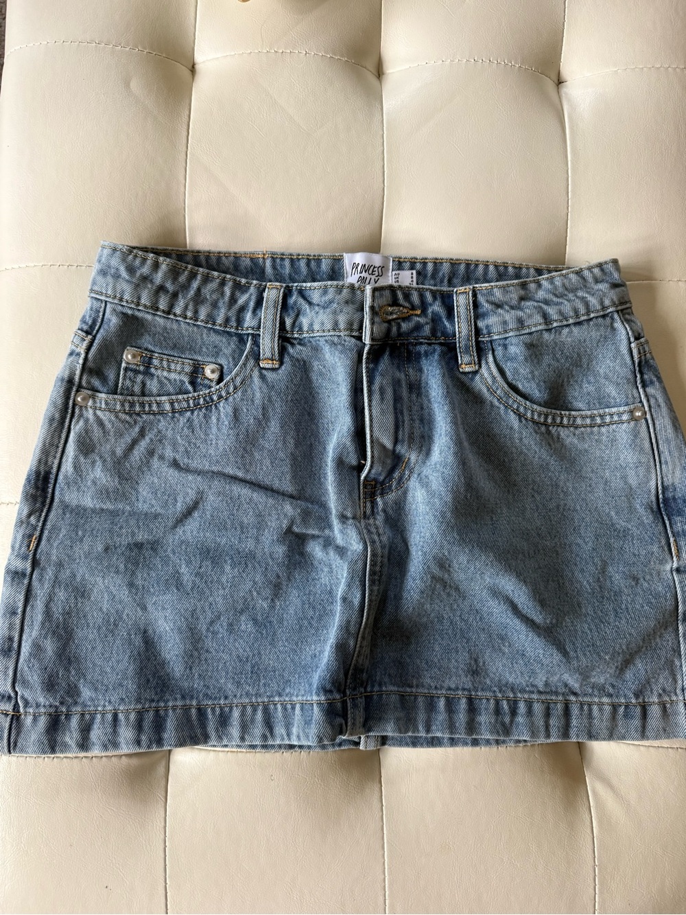 Princess Polly Light Blue Denim Mini Skirt